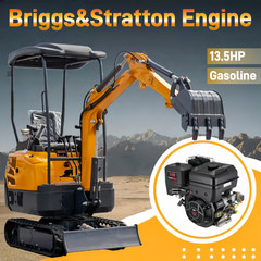 FREE SHIP 1.6Ton 2Ton Mini Excavator EPA B&S Engine Tracked Crawler Digger
