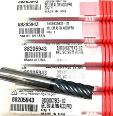 Accupro 3/8″ 6FL Square End Mill Solid Carbide AlTiN 7/8″LOC 88205943 NEW