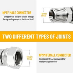 1/2″ NPSM Female x 1/2″ NPTF Male Hydraulic Hose End Swivel Fittings Kit 10Pack