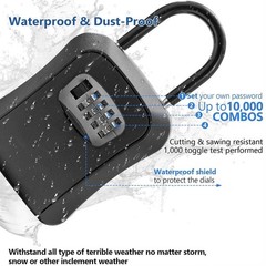 Key Lock Box for Outside-Combination Lockbox for House Key-Portable/Wall Mounted