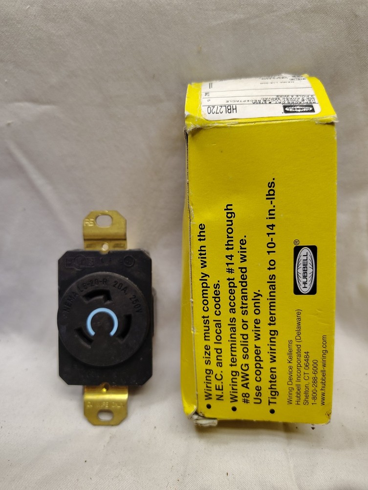 Hubbell HBL2720 30A Locking Receptacle Black Industrial