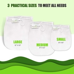 Vandoona Nut Milk Bag 12X12 Reusable Premium Mesh Strainer Bag Cheesecloth Bag