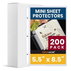 Clear Mini Sheet Protectors for 5.5 x 8.5 Inches – 200 Pack, Top Loading,