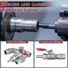 10 Pack Stainless Steel Hose Barb Fittings, 1/4 Hose Barb to 1/8 NPT Male