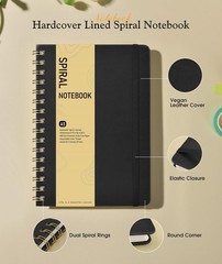 Dotted Spiral Journal Notebook A5 Hardcover Bullet Grid Paper Black Case