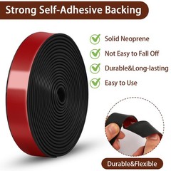 Neoprene Rubber Strips, 1″ Wide X 1/8″ Thick X 115″ Long Adhesive Solid Rubber