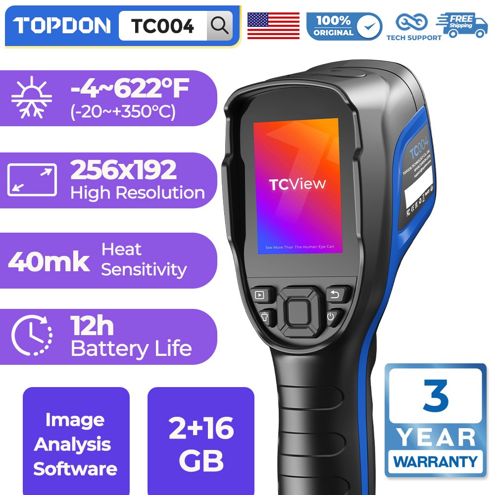 Topdon TC004 Thermal Camera Imager 256 x 192 px Infrared Thermal Imaging Camera