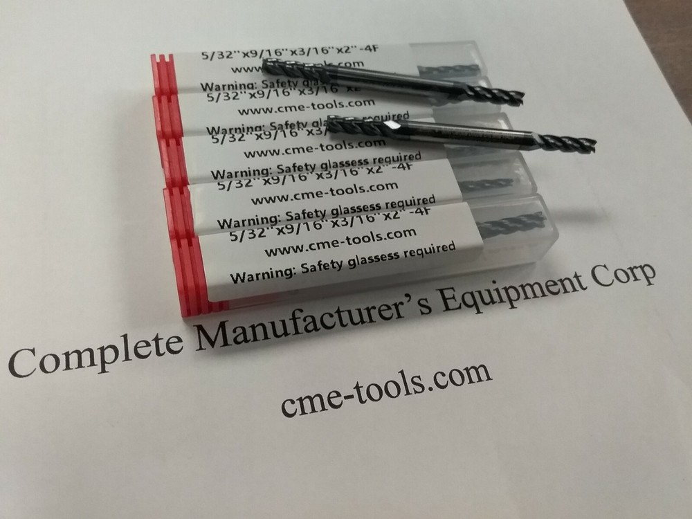 5pcs 5/32″ double end Solid Carbide End Mills Tialn Coated 4 flute 1006-TDE-532