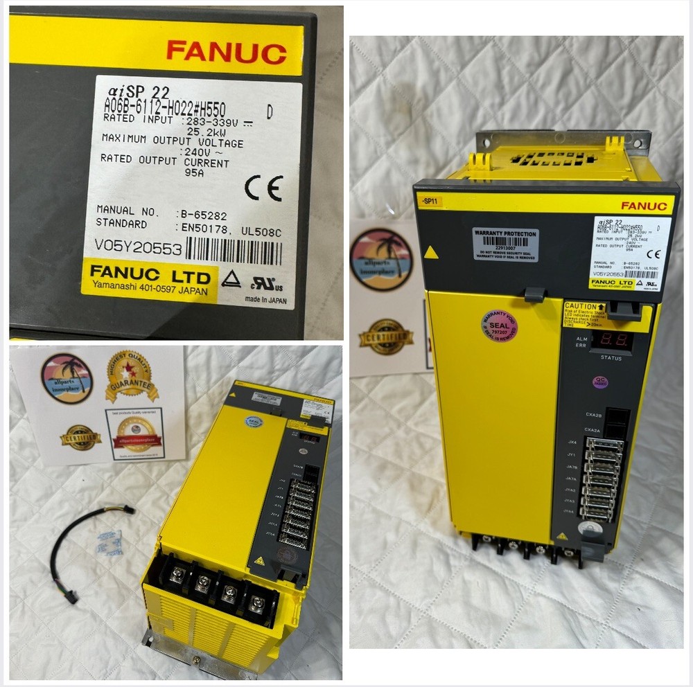 Fanuc Servo Amplifier A06B-6112-H022#H550 25.2 Kw 240V 95A Input 283-339 aiSP 22