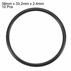 38mm x 33.2mm x 2.4mm Black Rubber O-Ring Oil Seal Gasket 10pcs