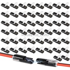 50 PCS Double-Wire Plug-in Connector with Locking Buckle, Pluggable Connectors