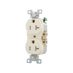 Eaton Commercial 20A Tamper-Resistant Duplex Receptacle, Light Almond – 10 Pack
