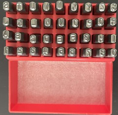 Zoro Select 1F113 Heavy Duty Letter & Number Set, 1/4 In. Steel, 6mm, Brand New
