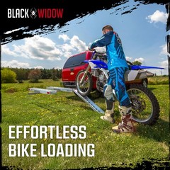 Black Widow Double Motorcycle Carrier with Ramp for 2″ Hitch, 600 Pound Capacity