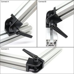 2 Set Black 3030 Aluminum Extrusion Pivot Hinge Swivel Angle Bracket Fits 30/30