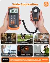 Dr.meter LX1330B Digital Illuminance Light Meter, 0200,000 Measurement Range …