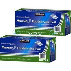 2X Kirkland Reynolds Foodservice Aluminum Foil 12×10.75 Single,Total 1000 Sheets
