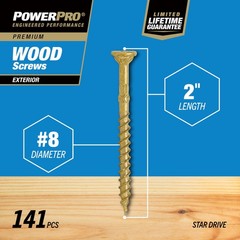 Exterior Wood Screws, x 2 Inch All-Purpose Deck Screws for Outdoor Projects,