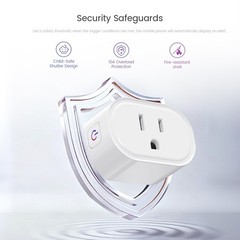 Smart Home Plug, 2.4GHz WiFi Smart Socket, Works with Alexa & Google Assistan…