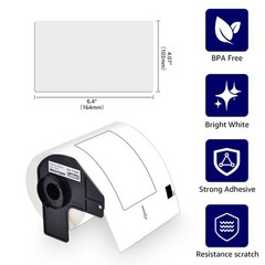 1 Roll 4.07″x6.4″ Large White Paper Shipping Labels DK-1247 for Brother QL-1060N