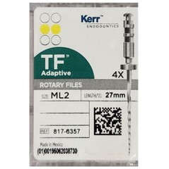 *4-Pieces* Kerr SybronEndo TF Adaptive Hand Files Size-ML2 Length 27mm 8176357