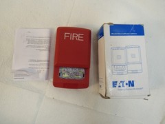 ELSTR Eaton Eluxa strobe, LED, wall, red, clear lens, 15/30/75/110/135/185 cd