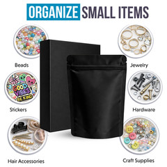 25 Pack 3.5g Mylar Bags with Matching Boxes Assorted Designs Foil Zip Pouches