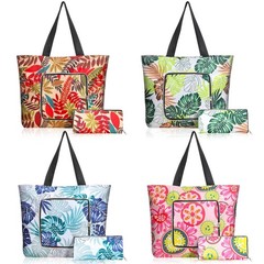 Woanger 4 Pcs Reusable Shopping Bags Washable Large, As Picture Shown