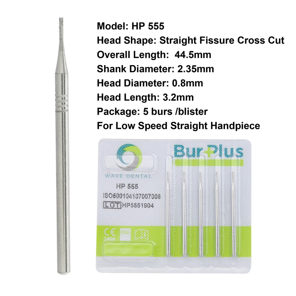 WAVE Dental HP Burs Carbide Straight Fissure Bur Straight Low Speed Bur HP 557