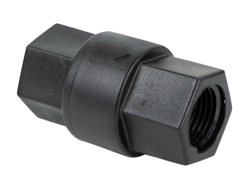 1/2″ FNPT x 1/2″ FNPT Polypropylene Check Valve FKM Seals Viton Black 0300366