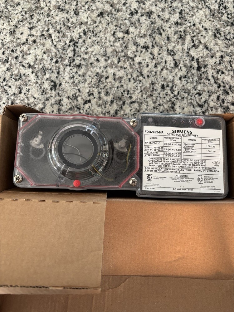 Siemens FDBZ492-HR Fire Alarm Duct Smoke Detector