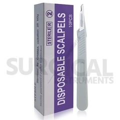 10 Disposable Scalpel #15, Sterile, Plastic Handle High Quality