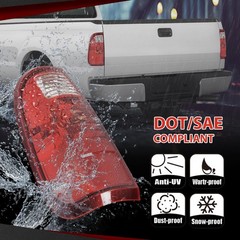 Left Tail Light Assembly Red Lens w/o Bulbs Ford F250/350/450/550 SD 08-16