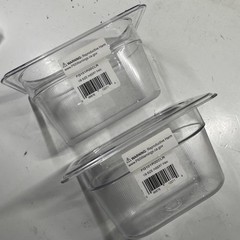 Lot of 2x RUBBERMAID COMMERCIAL PRODUCTS COLD FOOD INSERT PAN 1/9 SIZE – CLEAR