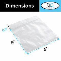2 Mil Clear Reclosable Plastic Poly Bags 4″ x 4″ Top Seal Baggies 4000 Packs