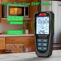 RDINSCOS EMF Detector, Detect All 3 Types of Electromagnetic Radiation Black