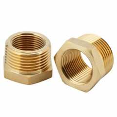 U.S. Solid 2pcs Brass Pipe Fitting Reducer Bushing, MNPT 1″ x FNPT 3/4″