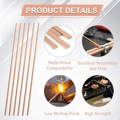 40 Sticks Brazing Rods AWS Bcup-5 15% Silver Solder Phos Copper Brazing Alloys r