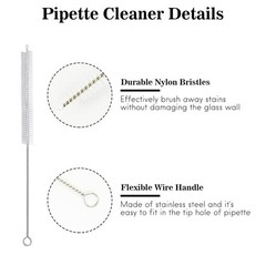 3Pcs 10ml Graduated Liquid Dropper Glass with Rubber Bulb and Cleaning Brush