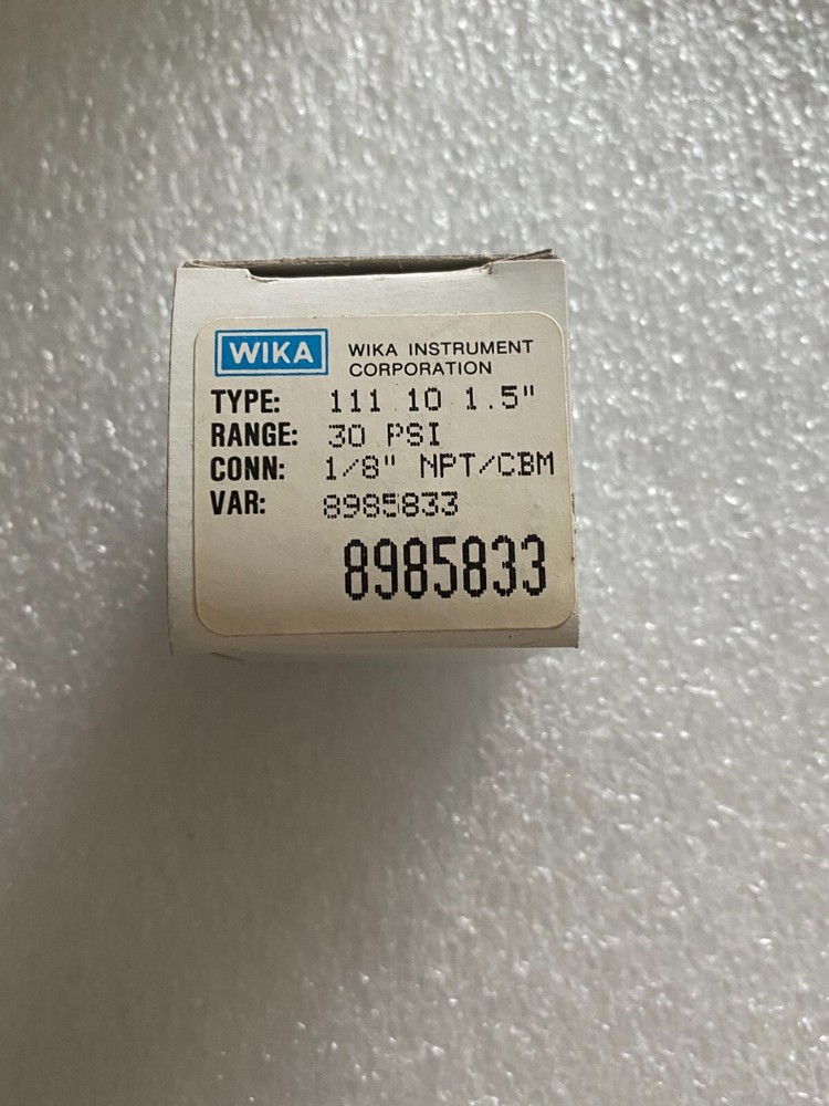 WIKA Gauge 111-10-1.5″, 30PSI, 1/8″NPT/CBM