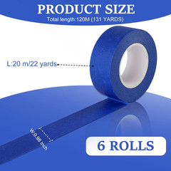 6 Rolls Blue Painters Tape, Multi-Surface Masking Tape, 132 Yd Premium Paint Tap