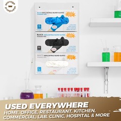 Triple Glove Box Holder Dispenser – Wall Mount or Countertop Load Open Top Clear
