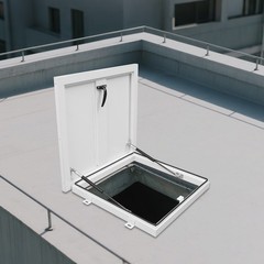 Roof Hatch, Roof Security Door, Roof Access Hatch 19.7in L X 19.7in White