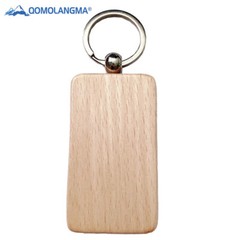 40pcs/pack Rectangle Blank Wood Keychain Diy Custom Wood Key Chains Key Tags