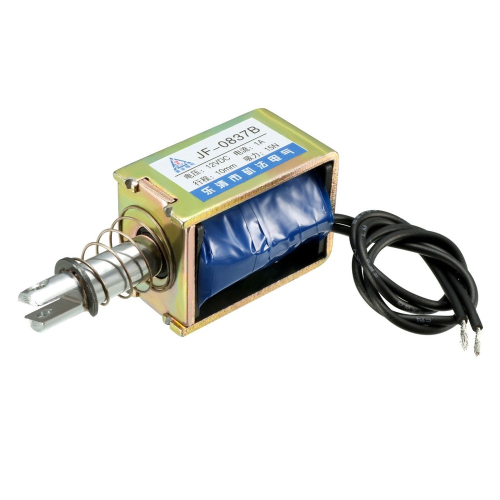 DC 12V 1A 12W 15N 10mm,Pull,Push Type Linear Motion Electromagnet Solenoid
