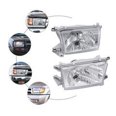 Pair Glass Headlights 4Runner 1996-2002 Clear Lens White Housing 81110-35320