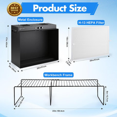 Laminar Flow Hood with H13 HEPA Filter (20″X15″）, Class 100 / ISO 5 Clean Bench
