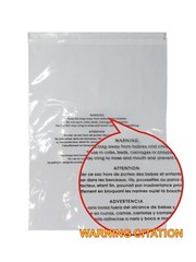 Yens #7 (14.5″x19″) – 1000pcs/Box Clear Plastic bags -with warning citation