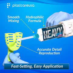 8 x Heavy Body Fast Rapid Set Impression Material, 50mL Cartridges VPS PVS