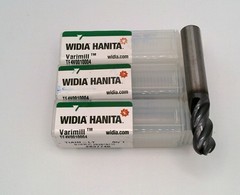 (3 pcs) New Widia Hanita TF4V0010004 3/8″ 4FL Ball Nose Varimill TiAlN